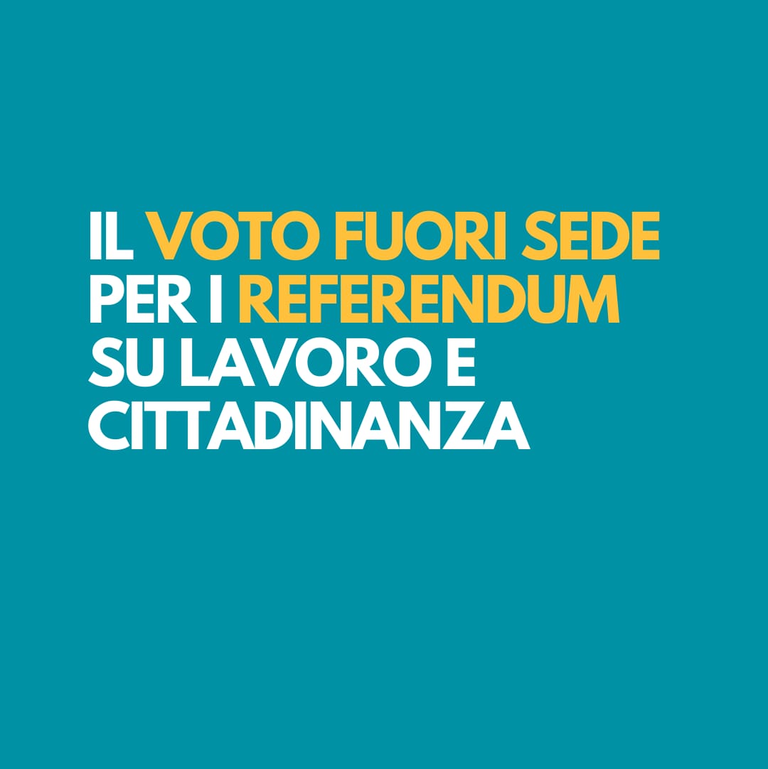 Referendum 2025 - Voto FUORI SEDE per motivi di studio, lavoro o cure mediche