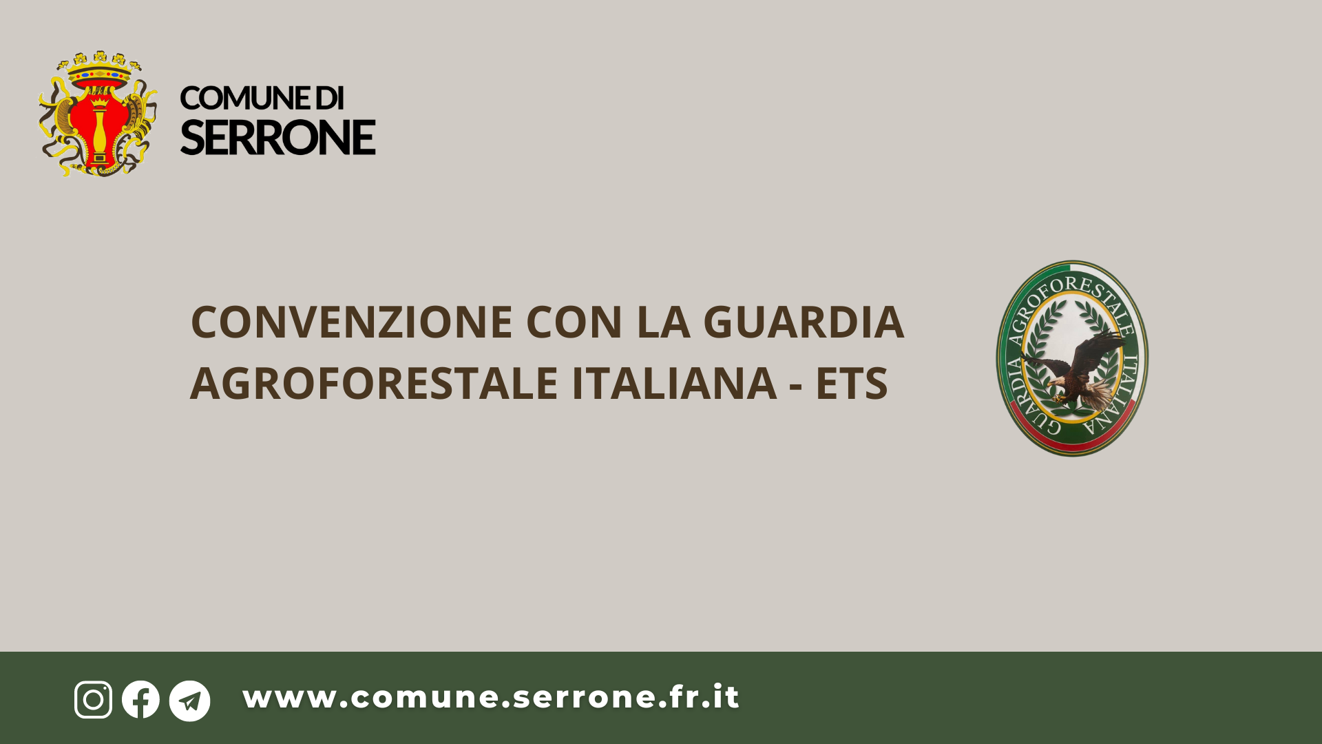 CONVENZIONE CON LA GUARDIA AGROFORESTALE ITALIANA-ETS