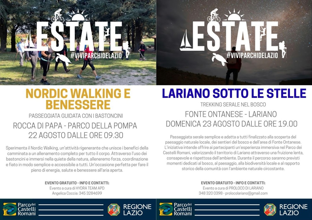 Le iniziative gratuite di sabato 22 e domenica 23 agosto