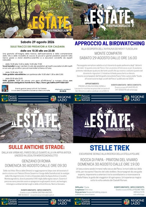 Gli eventi gratuiti dal 29 al 30 agosto